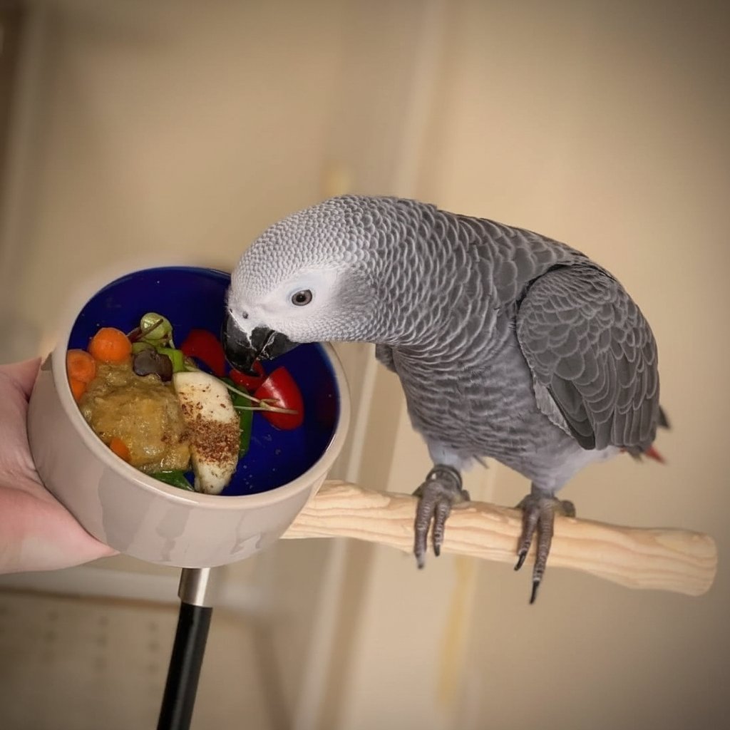 Hand-raised African Grey parrot for sale at Grace Parrots Aviary - Jessy, 8 months old female talking parrot, vet-checked and healthy