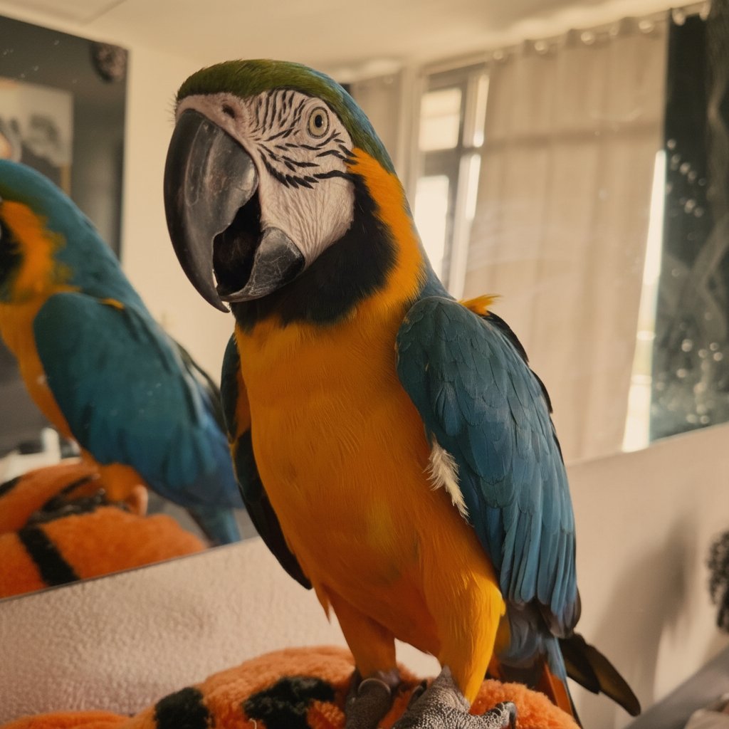 Blue and Gold Macaw for sale at Grace Parrots Aviary - Sheilla, 3 months old hand-raised tame macaw, vet-checked healthy
